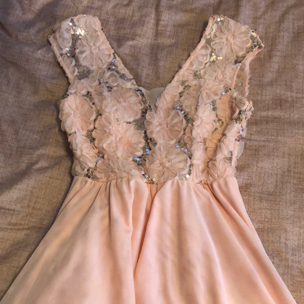 Peach Sequined Dress